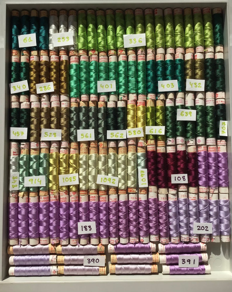 Hilo seda natural Gutermann Domo. Vintage. Lotes de 5 o 10 bobinas, pedir colores deseados en la tabla están los disponibles por mensaje imagen 7