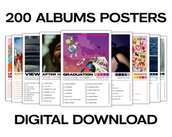 Album Poster 200 Pack, Album Poster Wall Album Cover Print Painting, 200 Albums Covers Wall Arts, Album Poster Set of 200 Posters, 200 Album
