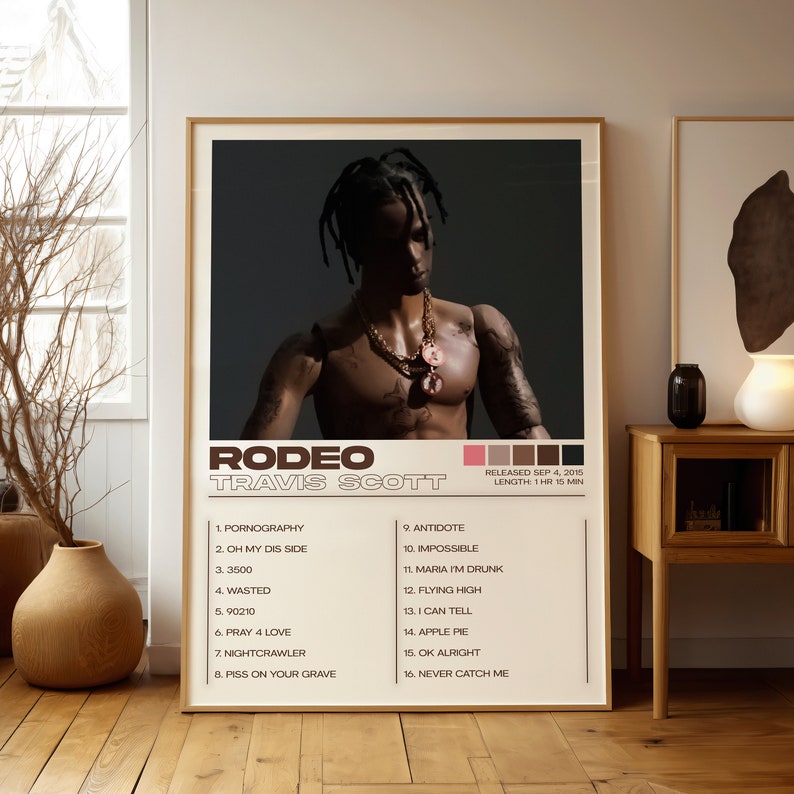 Travis Scott Poster 3 Pack, Travis Scott Album Art Cover Wanddruck Gemälde, Travis Scott Set 3 Poster, Utopia, Astroworld, Rodeo Bild 4