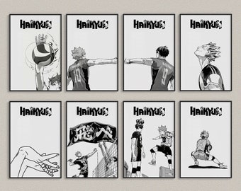 Confezione da 8 poster Haikyu, Haikyu Art Anime Wall Print Painting, Haikyu Wall Arts Bundle, Haikyu Set di 8 poster, Shoyo Hinata Poster, Voley