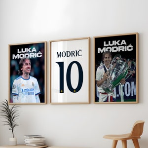 Modric Posters 3 Pack, Modric Real Madrid Art Soccer Wall Print Painting, Modric Set of 3 Poster, Real Madrid Poster, Luka Modric Poster