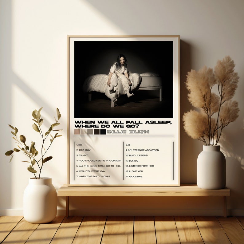 Billie Eilish Posters 2 Pack, Billie Eilish Albums Art Cover Wall Print Painting, Billie Eilish Set van 2 Posters, Gelukkiger dan ooit Poster afbeelding 7