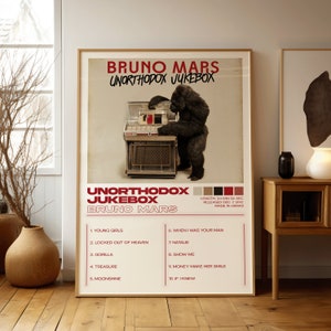 Bruno Mars Posters 3 Pack, Bruno Mars Albums Art Cover Wall Print Painting, Bruno Mars Poster, Bruno Mars Set van 3 Posters, 24k Magic Album afbeelding 4