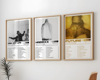 Future Posters 3 Pack, Future Albums Art Cover Wall Print Painting, Future Poster, Future Set of 3 Posters, HNDRXX Poster, High Off Life