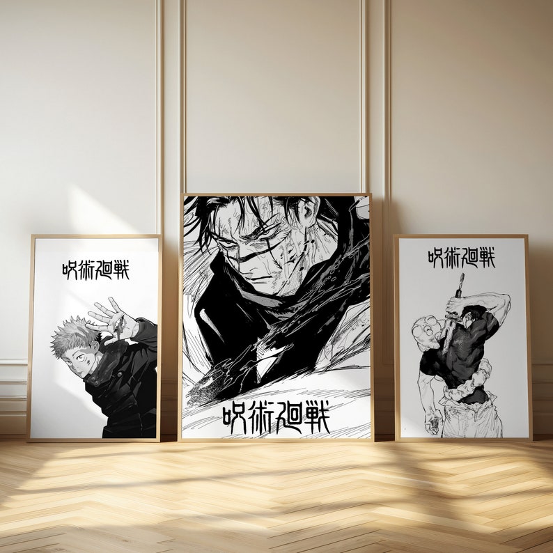 Jujutsu Kaisen Posters 10 Pack, Jujutsu Kaisen Piece Set Manga Art Anime Wall Print Minimalist
