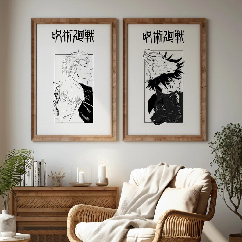Confezione da 8 poster Jujutsu Kaisen, JujutsuKaisen Anime Art Anime Wall Print Painting, Poster JJK, Jujutsu Kaisen Set di 8 poster, Poster Gojo immagine 6