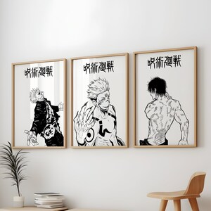 Confezione da 8 poster Jujutsu Kaisen, JujutsuKaisen Anime Art Anime Wall Print Painting, Poster JJK, Jujutsu Kaisen Set di 8 poster, Poster Gojo immagine 2