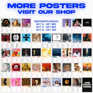 Bruno Mars Posters 3 Pack, Bruno Mars Albums Art Cover Wall Print Painting, Bruno Mars Poster, Bruno Mars Set van 3 Posters, 24k Magic Album afbeelding 10