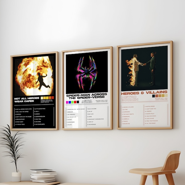 Metro Boomin Posters 3 Pack, Metro Boomin Album Art Cover Wall Print Painting, Metro Boomin Poster, Metro Boomin Set of 3 Posters