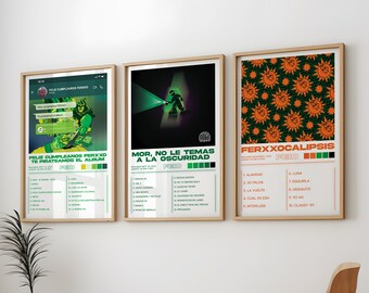 Paquete de 3 carteles de Feid, pintura impresa en la pared de la portada del álbum de Feid, póster de Ferxxo, juego de 3 carteles de Feid, paquete de 3 carteles de Ferxxo, Ferxxocalipsis