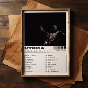 Travis Scott Poster 3 Pack, Travis Scott Album Art Cover Wanddruck Gemälde, Travis Scott Set 3 Poster, Utopia, Astroworld, Rodeo Bild 6