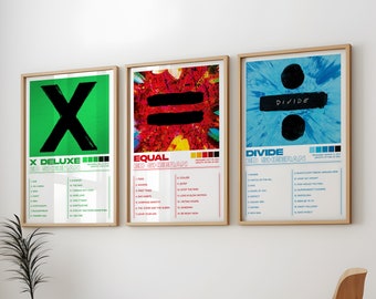 Ed Sheeran Posters 3 Pack, Ed Sheeran Albums Art Cover Wall Print Painting, Ed Sheeran Poster, Ed Sheeran Set of 3 Posters, X Deluxe Poster