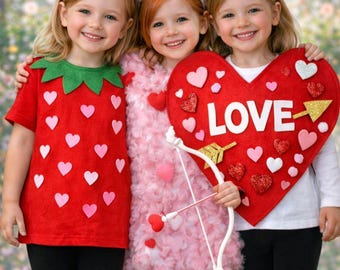 Valentine .Day Girls Costume Sewing Patterns PDF | Ages 1-4, Beginner Friendly.