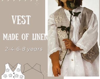 Vest Sewing Pattern for Girls: Vintage Style (PDF Pattern)