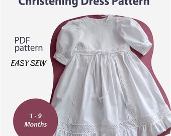 Christening Dress Pattern: Baby Gown Sewing (PDF Pattern)