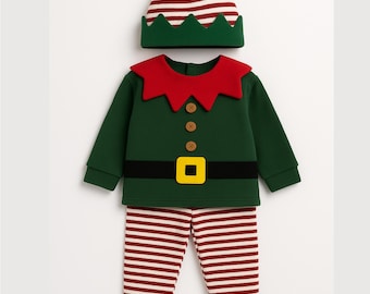 Elf Costume Sewing Pattern PDF | Baby Sizes 1–4 Years | Christmas Outfit | Instant Download