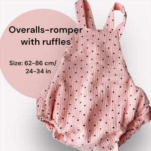 Baby Overalls Romper PDF Pattern: 3-12 Months, Ruffle Options