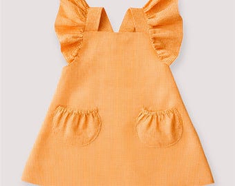 Baby Pinafore Dress PDF Pattern: Ruffle Sleeve Sundress (Sizes 1-5)