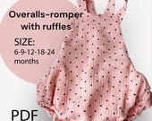Baby Overalls Romper PDF Pattern: 3-12 Months, Ruffle Options