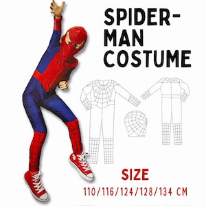 Spiderman Pattern costume kids Spiderman shirt Superhero pattern pff for kids 5-10 years old