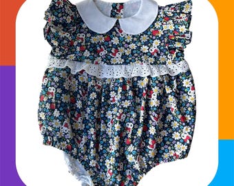 Floral Baby Romper Pattern: Sizes 6-18 Months, PDF