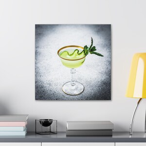 Canvas Wall Art, Cocktail Photo of a Gin Gimlet on Canvas, Home Decor, Kitchen Art, Bar Wall Decor, Drink Art, Gift for Mixologist, Gin