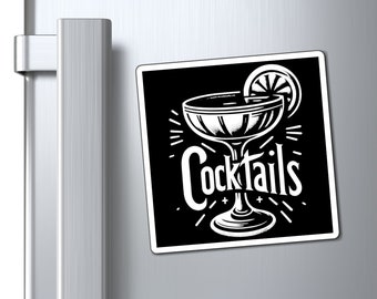 Classic Cocktails Glass Magnet - Vintage-Inspired Fridge Decor