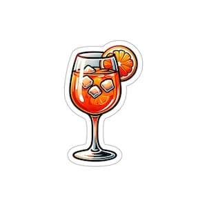 Aperol Spritz Cocktail Vinyl Sticker - Vivid Die-Cut for Drink Enthusiasts