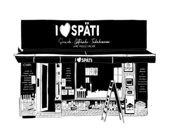 Späti Berlin, illustration fine art, digital print