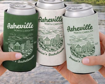 Asheville Bachelorette Party Favors for Girls Trip to North Carolina Wedding Party Favors for Destination Wedding Can Sleeves for Soda Cans