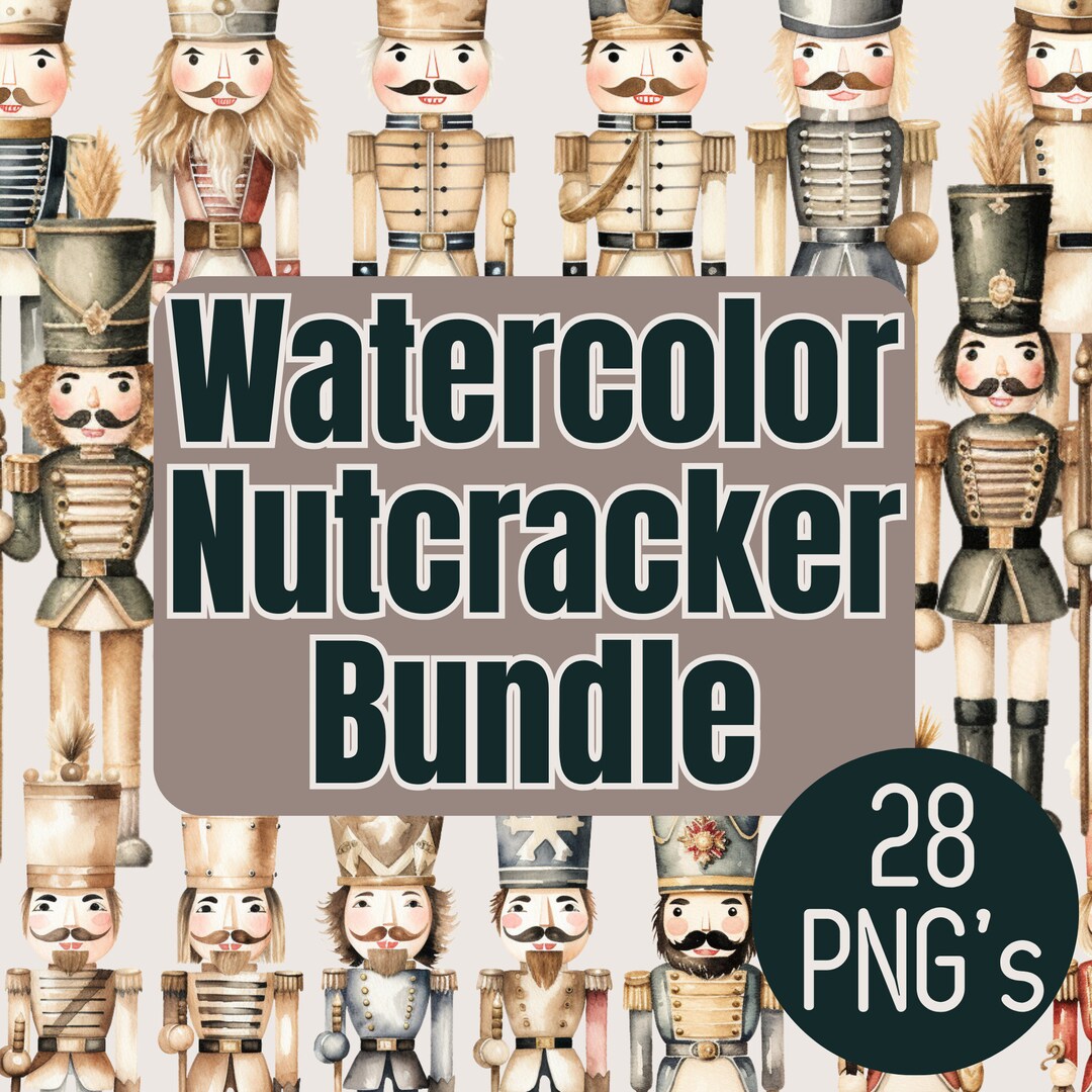 Nutcracker Watercolor Neutral Colors Christmas Clipart - Etsy