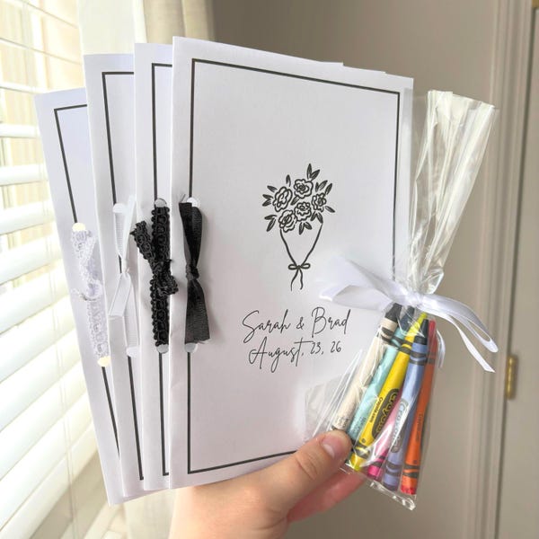 Libro de actividades para bodas, regalos para fiestas infantiles, recuerdos de boda con nombre personalizado para niños, folleto para colorear de bodas para niños
