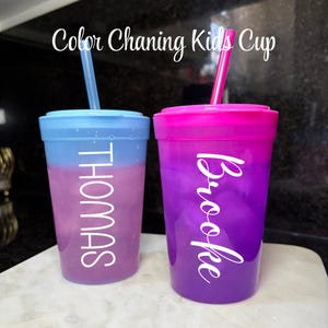 Color Changing Cups for Kids 16oz Custom Name Straw Cups Birthday Party Favor Custom Names Fun Kids Cup for Birthday Party Name Cups for Kid
