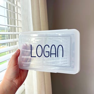 Clear Pencil Box for Kids Custom Name Crayon Box School Supplies Back to School Custom Name School Accessories for Elementary School