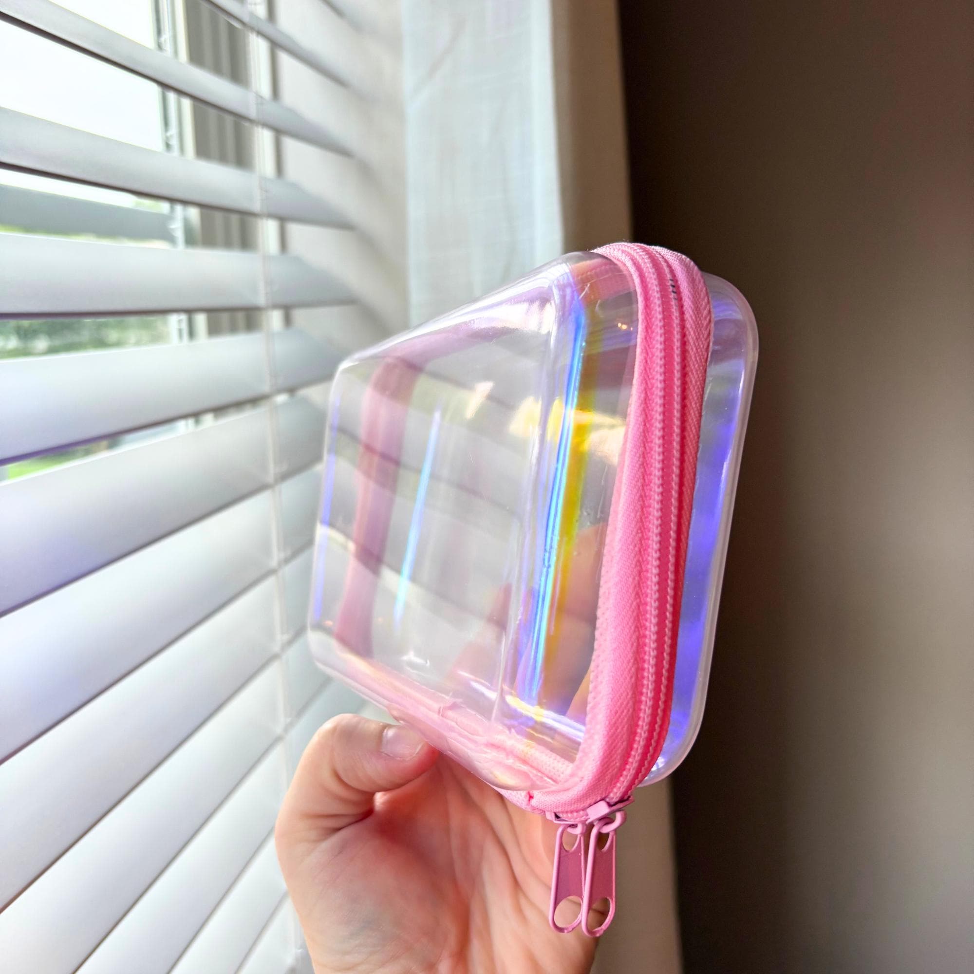 Iridescent Clear Zipper Hard Case Personalized Pencil Box Custom for Kids Crayon Box for School Supplies Back to School Custom Name School
