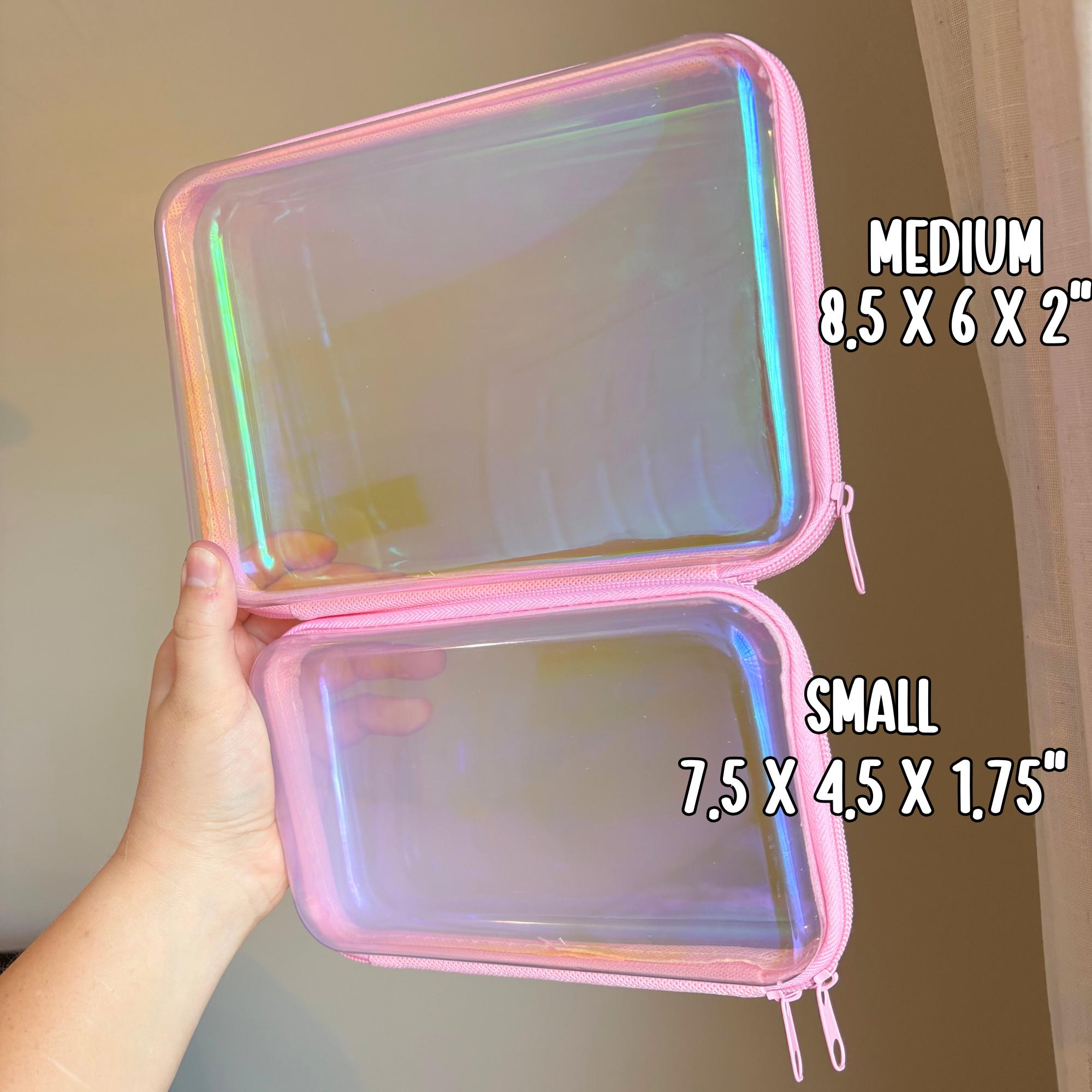 Iridescent Clear Zipper Hard Case Personalized Pencil Box Custom for Kids Crayon Box for School Supplies Back to School Custom Name School