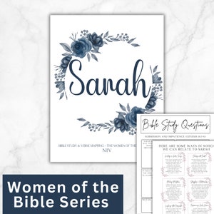 Las Mujeres de la Biblia Estudio en grupos pequeños Mapa de versículos de Sarah Lectura bíblica Preguntas de reflexión Grupo de jóvenes de la iglesia Estudio imprimible de 30 minutos