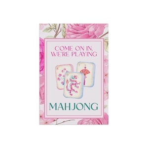 Mahjong Welcome Game Night Sign Preppy Girls Night Mahjong Garden Flag Cocktail Game Night Patio Decor Come On In We’re Playing Mahjong Flag image 8