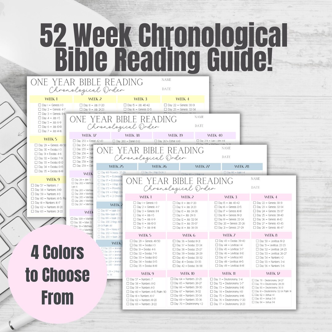 Chronological Order Reading the Bible Checklist Guidance Scripture 