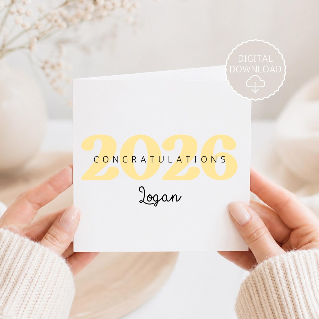 High School Graduation Card Printable | Congrats Graduate Class of 2026 ...