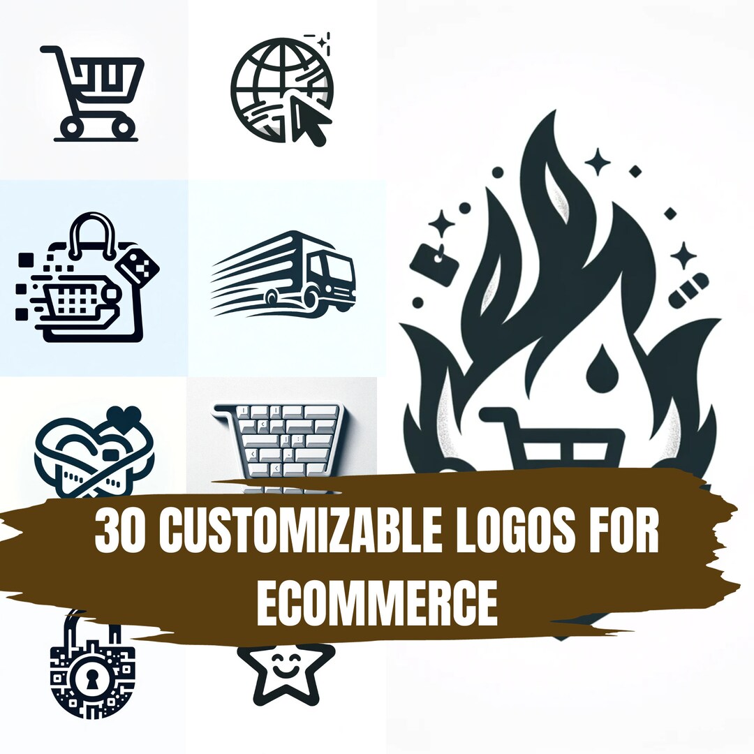 30 Customizable Logos for Ecommerce, Logos, Ecommerce, Png Files - Etsy