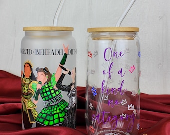SIX The Musical Glass Cup Can with Bamboo Lid and Glass Straw