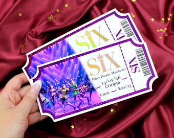 Personalised Six The Musical Gift Foil Ticket