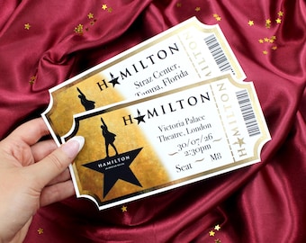 Personalised Hamilton The Musical Gift Foil Ticket
