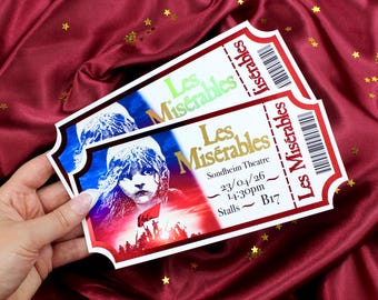 Personalised Les Miserables The Musical Gift Foil Ticket