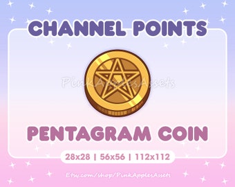 Pentagram Coin Channel Points Icon/Emote for Twitch - Instant Download!