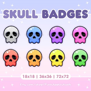 Skull Badges for Twitch/Youtube/Discord (Sub/Bit Badges) - Instant Download!
