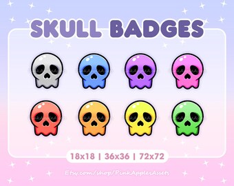 Skull Badges for Twitch/Youtube/Discord (Sub/Bit Badges) - Instant Download!