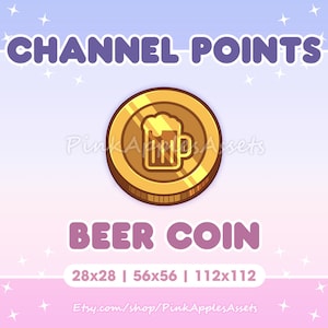 Könnte beinhalten: Eine goldene Münze mit einem Bierkrug-Symbol in der Mitte. Die Münze ist von einem weißen Rand umgeben und trägt den Text "BEER COIN" darunter. Der Text "28x28 | 56x56 | 112x112" befindet sich unter der Münze.