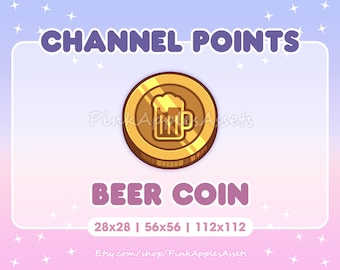Icono/Emote de puntos de canal de monedas de cerveza para Twitch - ¡Descarga instantánea!